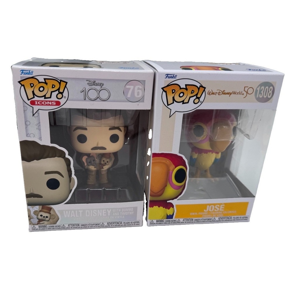 Funko Pop! Lot Of 2 - Walt Disney #76 & Walt Disney Silver Gold Jose 1308